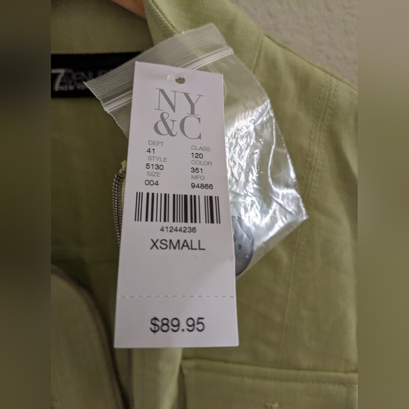 Short Sleeve Lime, Linen Blend Fitted Jacket -XS- NY&C - Picture 6 of 7